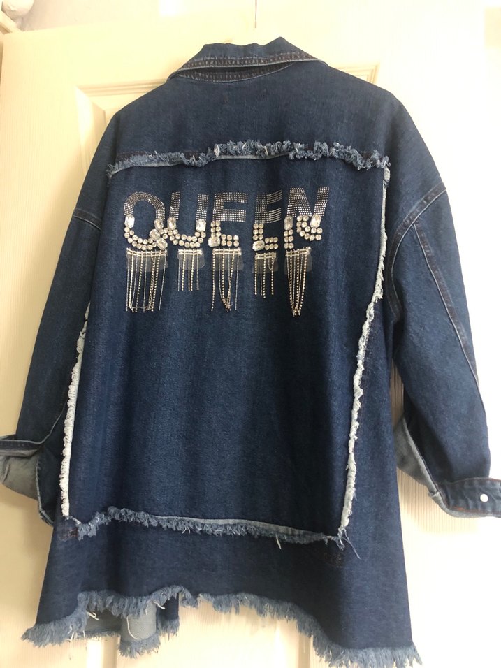 Kadın Mavi Düğmeli Kot Ceket - Görsel 5