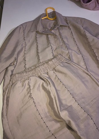 Nakışlı Bej Keten Kadın Gömlek - Görsel 3