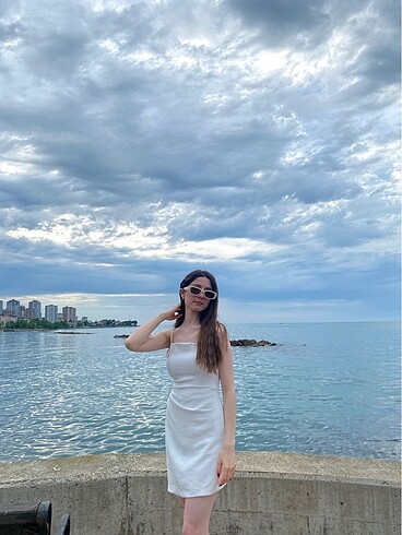 xs Beden beyaz Renk Zara beyaz mini elbise