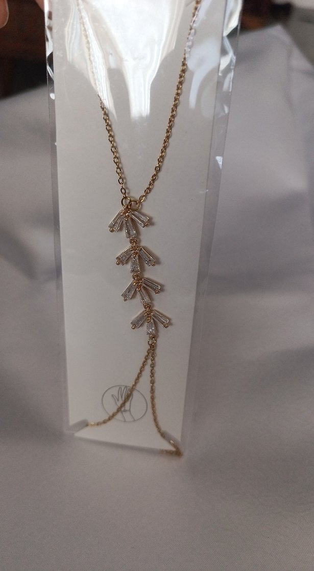 Şahmeran.Altın Renkli Zincir Detaylı Kadın El Zinciri, çelik - Görsel 2