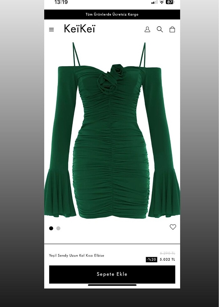 keikei kısa abiye elbise - Görsel 2