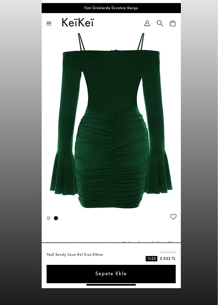 keikei kısa abiye elbise - Görsel 3