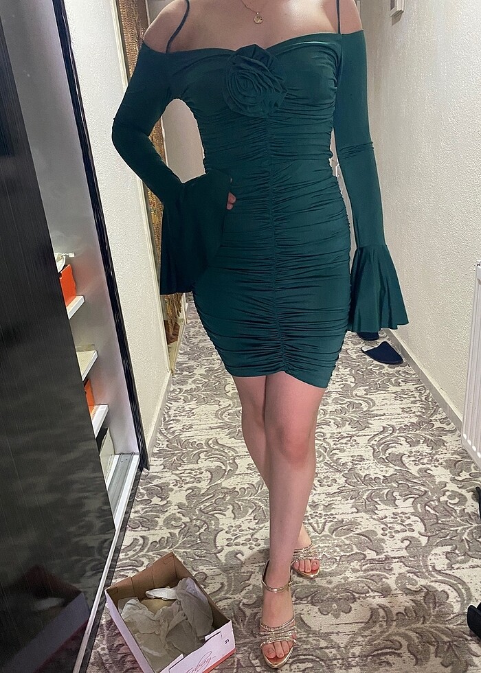 keikei kısa abiye elbise - Görsel 4