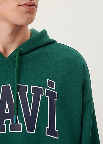 universal Beden yeşil Renk Mavi Logolu Unisex Sweatshirt-Yeşil