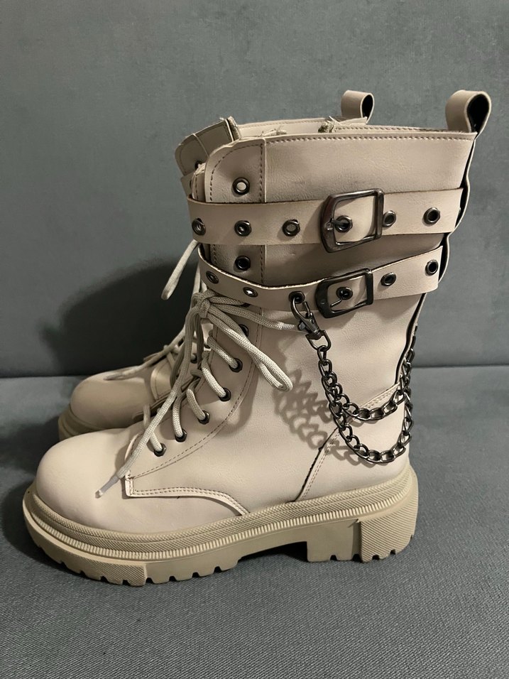 Kadın Krem Rengi Bot - Görsel 4