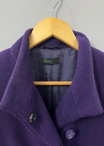 Düğmeli Mor Kaban - Görsel 2