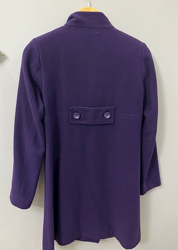 Düğmeli Mor Kaban - Görsel 4