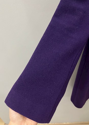 Düğmeli Mor Kaban - Görsel 3