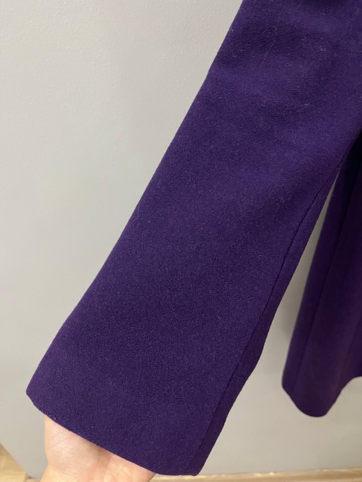 Düğmeli Mor Kaban - Görsel 3