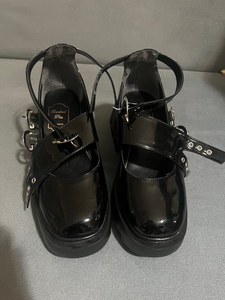 Siyah Goth Platform Topuklu Kadın Ayakkabı - Görsel 4