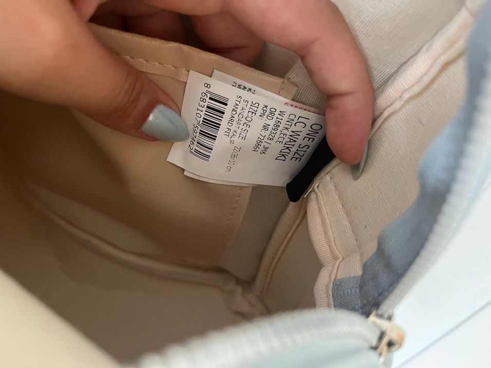 Açık Mavi Deri Kadın Sırt Çantası - Görsel 5