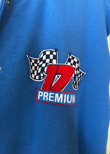 Mavi Düğmeli Oversize Kadın Kolej Ceket - Görsel 3