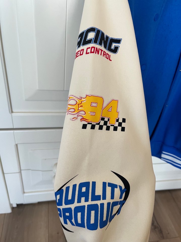 Mavi Düğmeli Oversize Kadın Kolej Ceket - Görsel 2