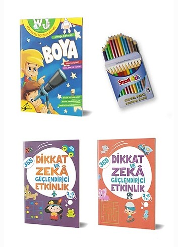 Miniklere Başlangıç Seti - 3 Kitap- Kuru Boya Hediyeli