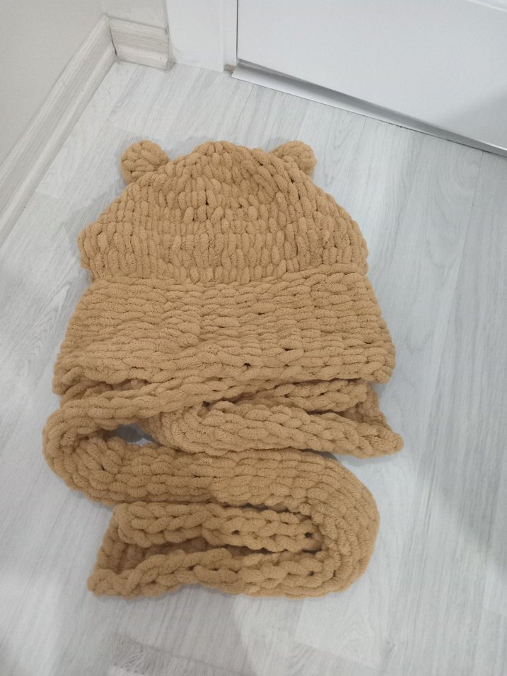 Bej puffy balaclava - Görsel 3