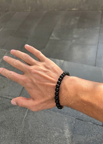  Beden siyah Renk Minimalist Siyah Erkek Bileklik