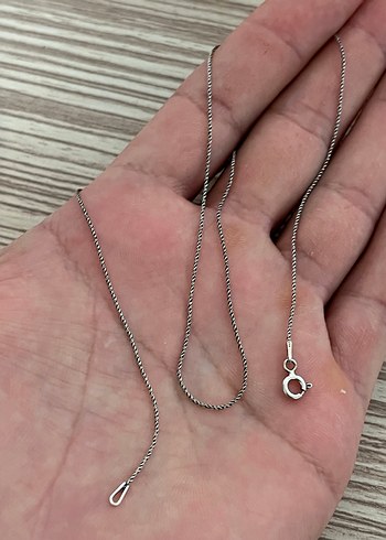American Vintage 925 ayar gümüş örgü zincir kadın kolye