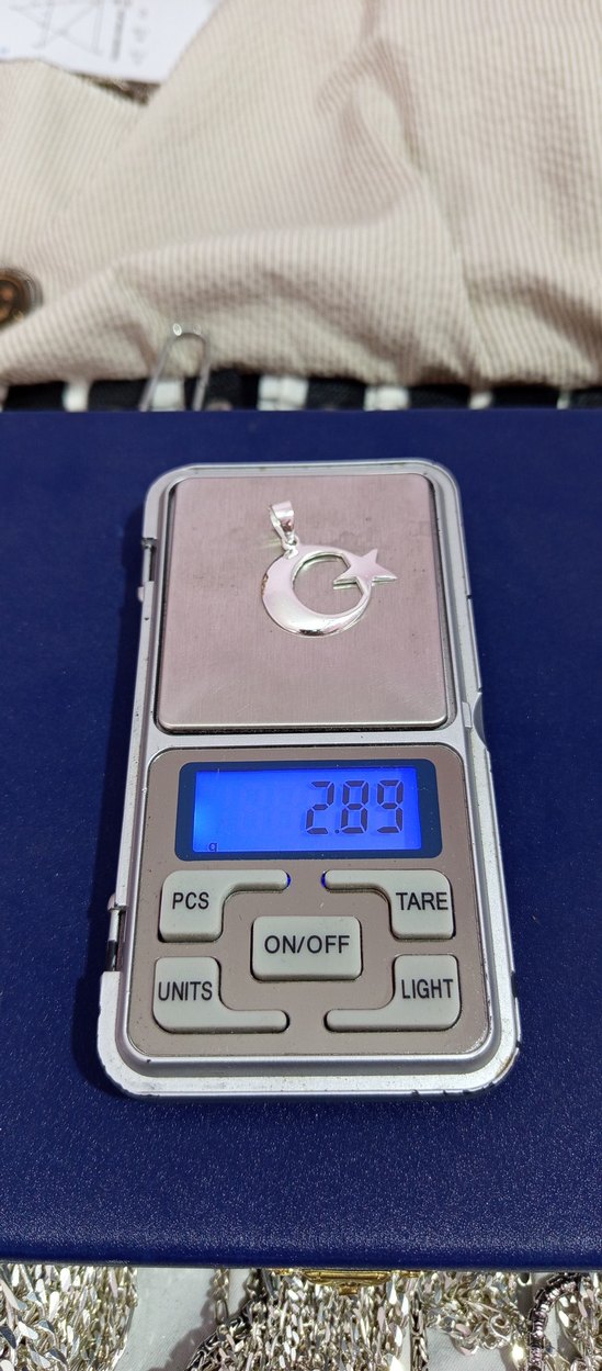 925 ayar gümüş ay yıldız kolye ucu - Görsel 3