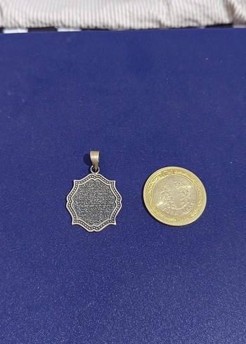 925 ayar gümüş ayetel kürsi kolye ucu - Görsel 3