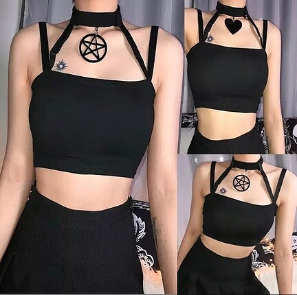 İthal tasarım gotik tarz iki kolye büstiyer