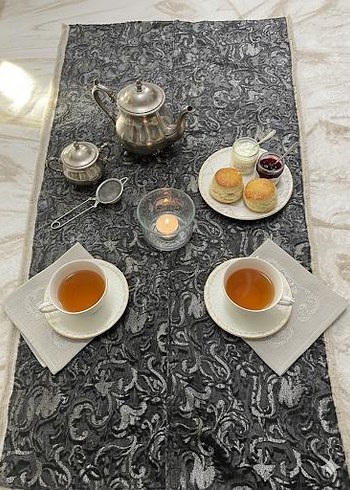 Nakışlı Gri çay sofrası - Görsel 6