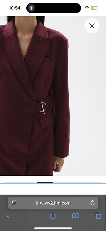 H&M bordo blazer elbise