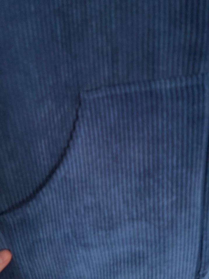 Kapüşonlu Lacivert Kadife Kap - Görsel 3