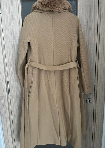 TUĞBA marka Kürk Detaylı Camel Uzun Kadın Kaban - Görsel 3