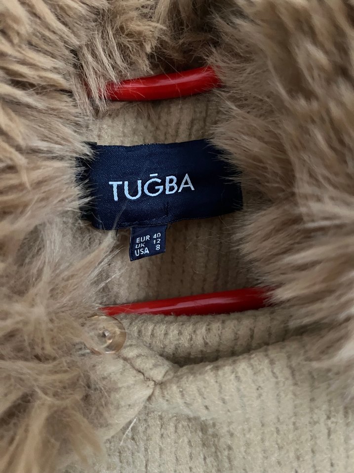 TUĞBA marka Kürk Detaylı Camel Uzun Kadın Kaban - Görsel 4