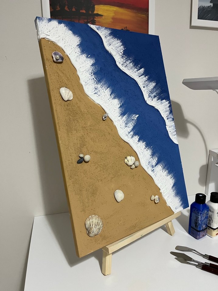 Mavi Parlak Deniz ve Kumsal Temalı Tablo - Görsel 2