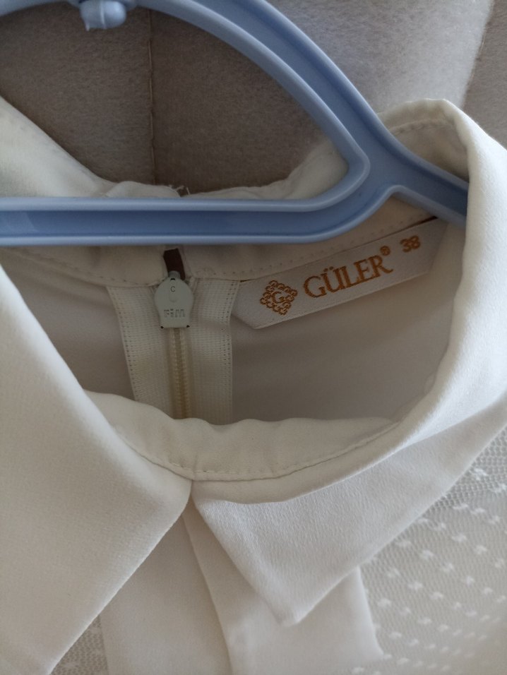 Krem şifon gömlek - Görsel 3