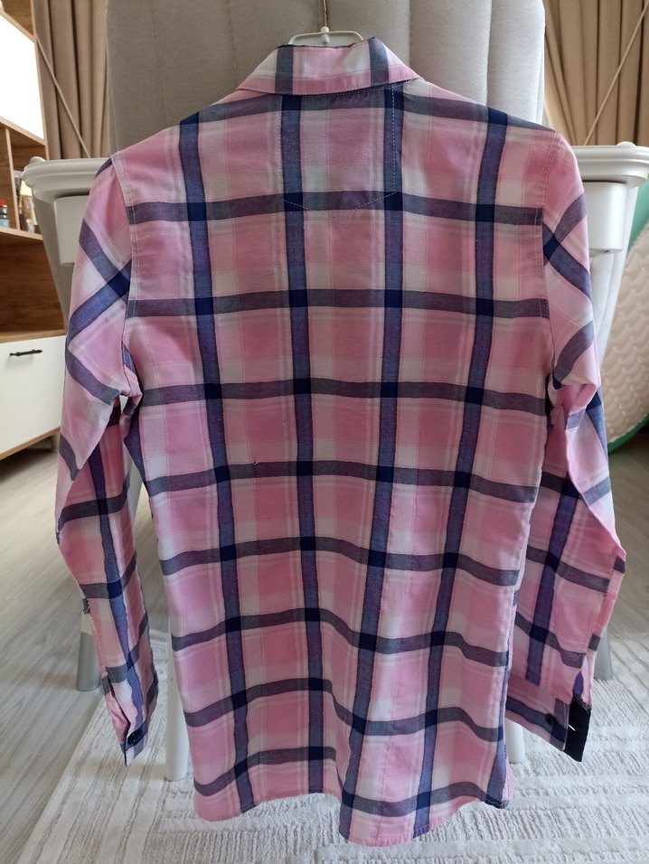 Düğmeli Pembe Uzun Kollu Kadın Gömlek - Görsel 2