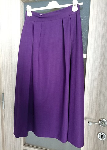 Mor Uzun Drapeli Etek - Görsel 2