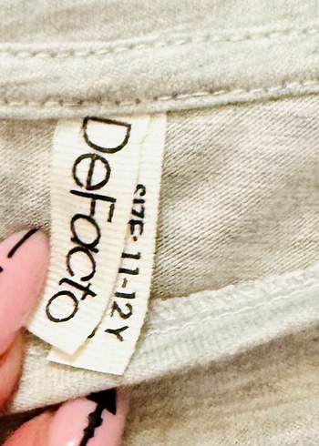 11-12 Yaş Beden gri Renk Kız Çocuk Gri Pamuklu Uzun Kollu Pijama Takımı