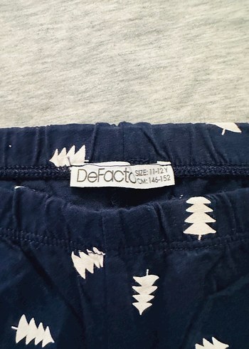 Defacto Kız Çocuk Gri Pamuklu Uzun Kollu Pijama Takımı