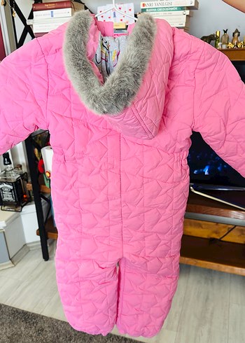Pembe Kız Bebek Fermuarlı Kar Tulumu - Görsel 2