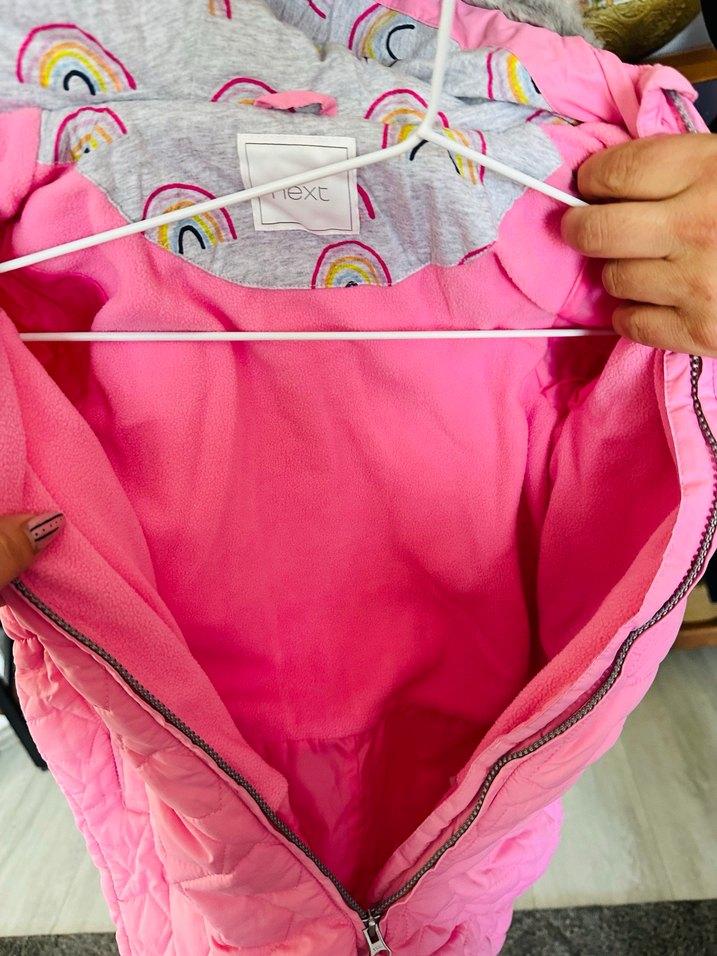 Pembe Kız Bebek Fermuarlı Kar Tulumu - Görsel 4