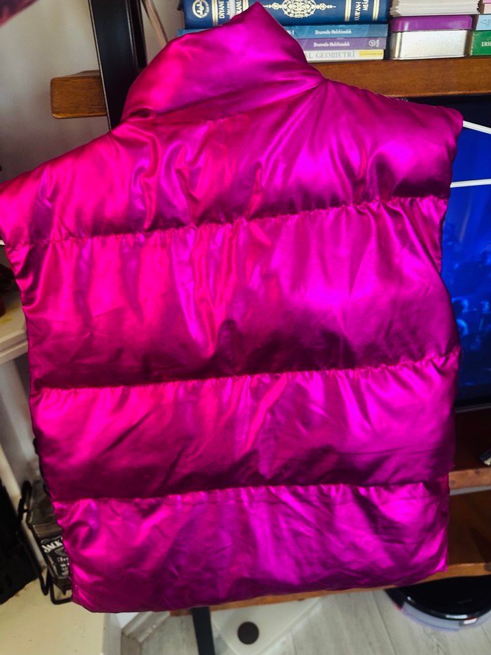 Fuşya Renkli Fermuarlı Yelek - Görsel 3