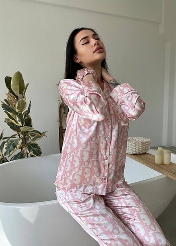 s Beden Kadın Kahverengi Uzun Kollu Rahat Pijama Takımı