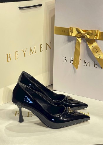36 Beden siyah Renk Siyah Rugan Kemerli Stiletto Topuklu Ayakkabı
