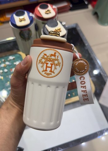 Hermes Paris Beyaz Termos Bardak - Görsel 2
