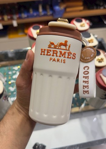 Hermes Paris Beyaz Termos Bardak - Görsel 4
