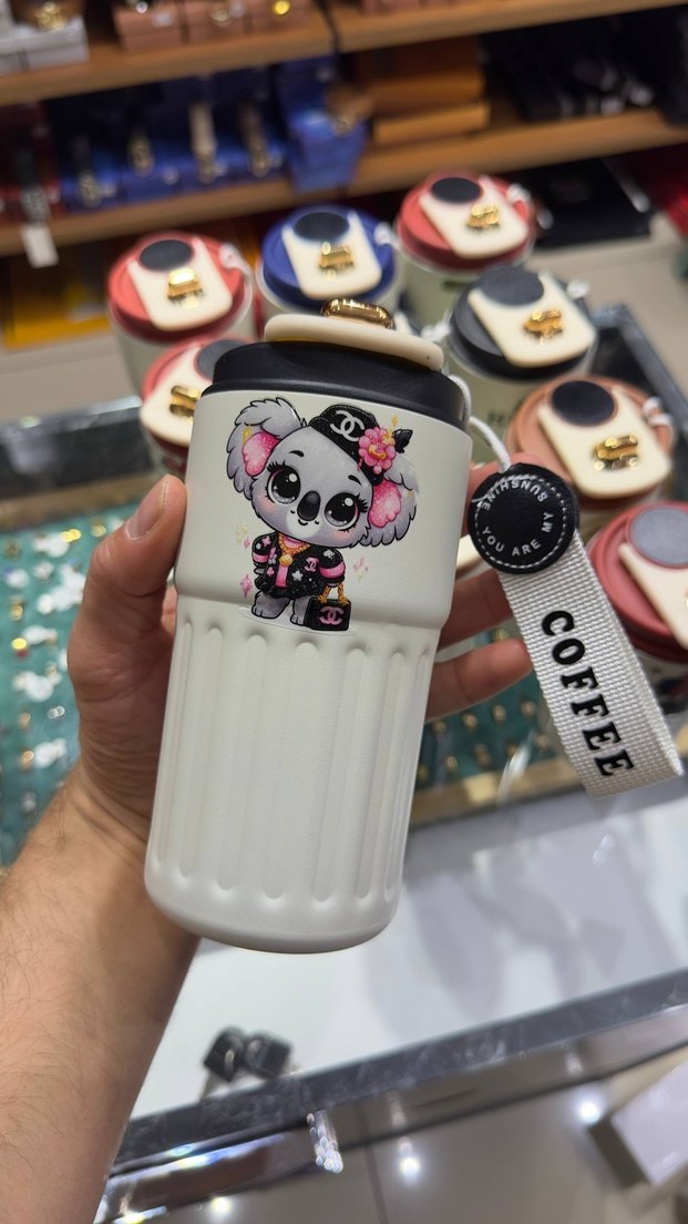 Hermes Paris Beyaz Termos Bardak - Görsel 3