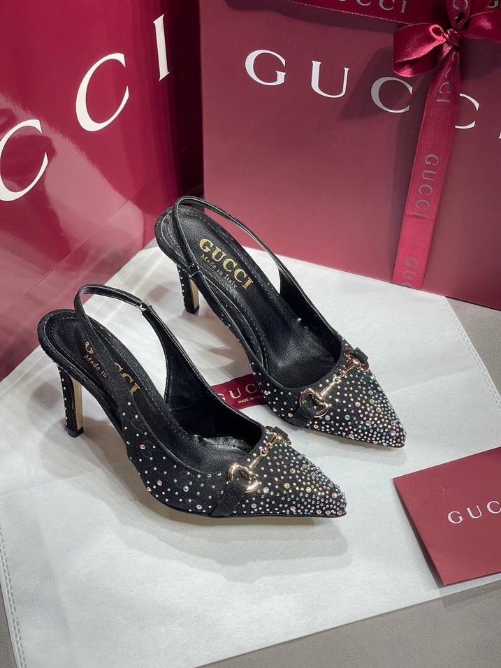 Altın Renkli Payetli Stiletto Topuklu Kadın Ayakkabı - Görsel 4