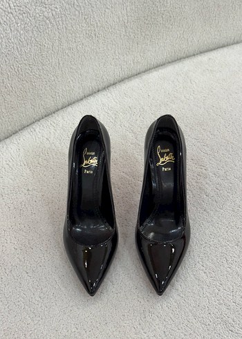 Siyah Rugan Stiletto Topuklu Kadın Ayakkabı - Görsel 2