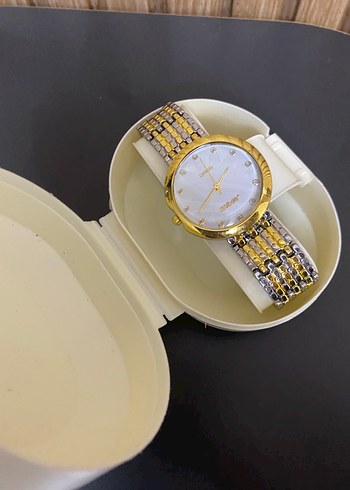 Kadın Altın Renkli Boncuklu Klasik Saat - Görsel 3