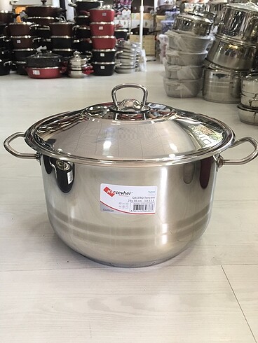 28 cm 18/10 çelik 10 litre hacimli çelik derin tencere