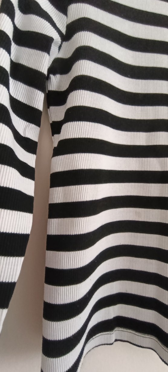 kız Çocuk Siyah-Beyaz Çizgili Uzun Kollu Tişört ve  alt takim - Görsel 5