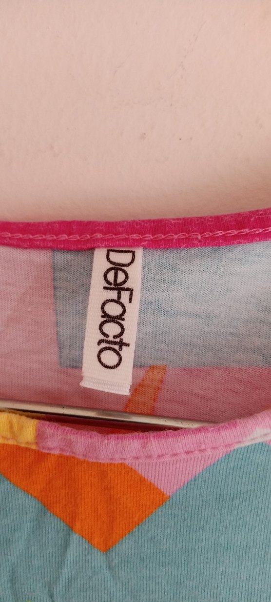 Kız Çocuk Renkli Pilili Kısa Kollu Elbise - Görsel 3