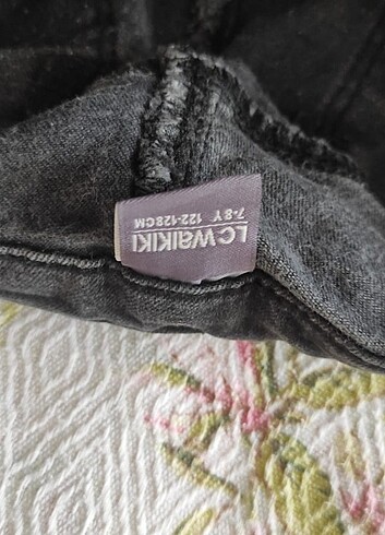 7 Yaş Beden gri Renk Kız çocuk kot pantolon